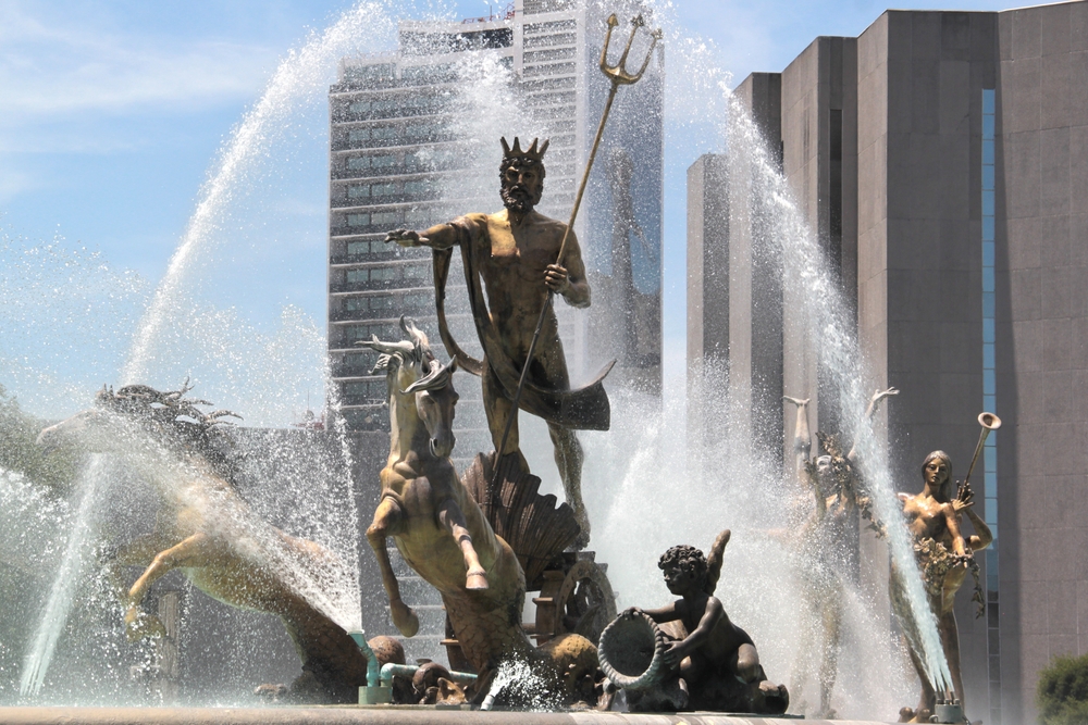 Neptune Fountain, a cultural landmark in Monterrey’s industrial district.