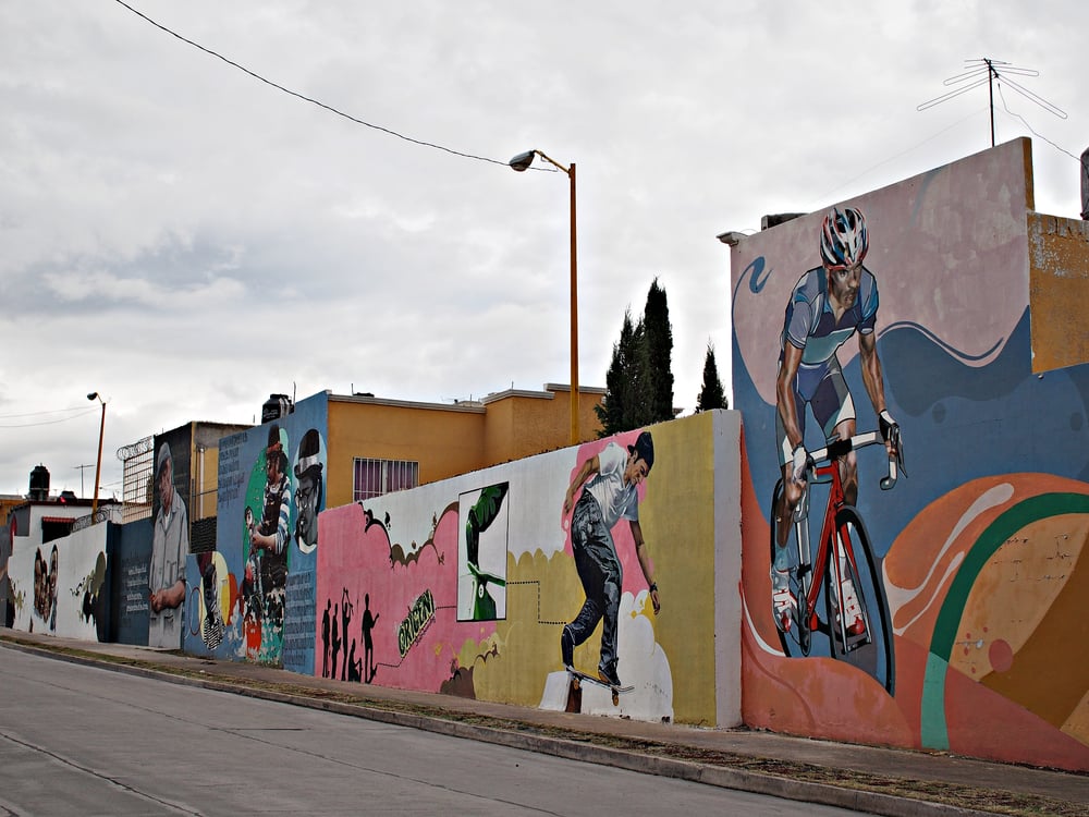 Murales artísticos en las calles de Ojocaliente, Aguascalientes.