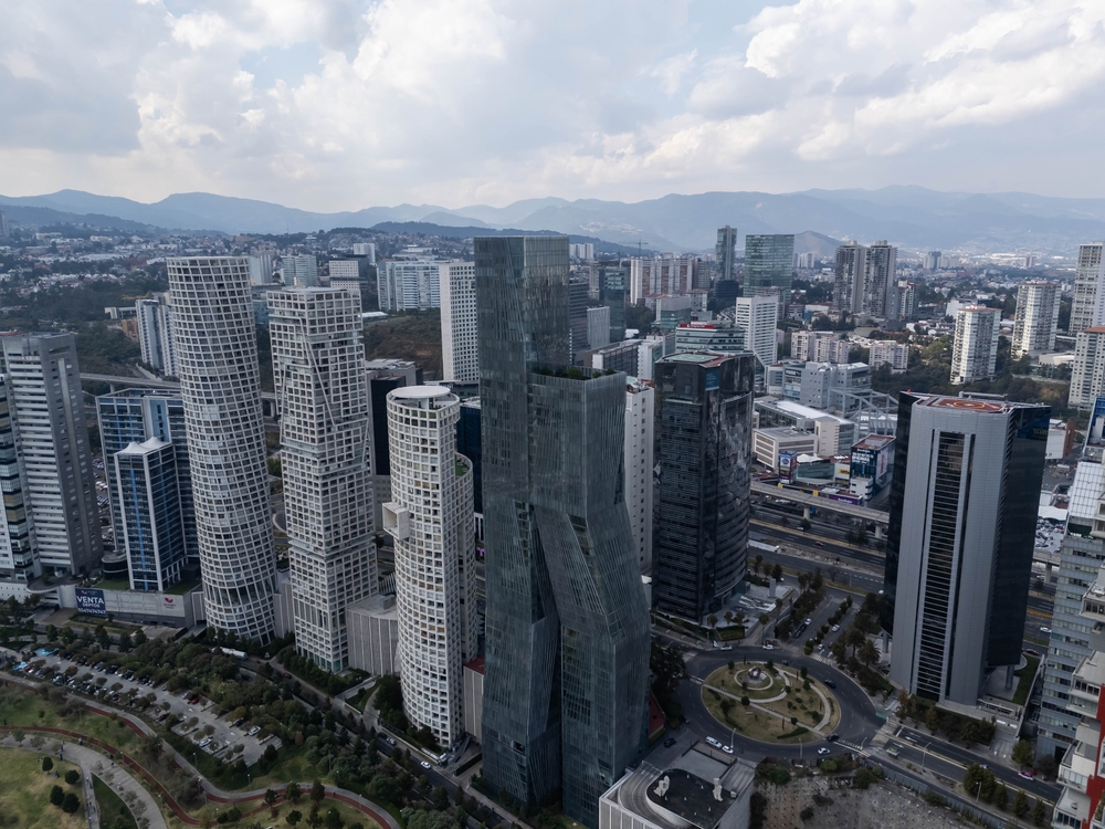 Vista aérea de Ciudad de México tomada con drone.