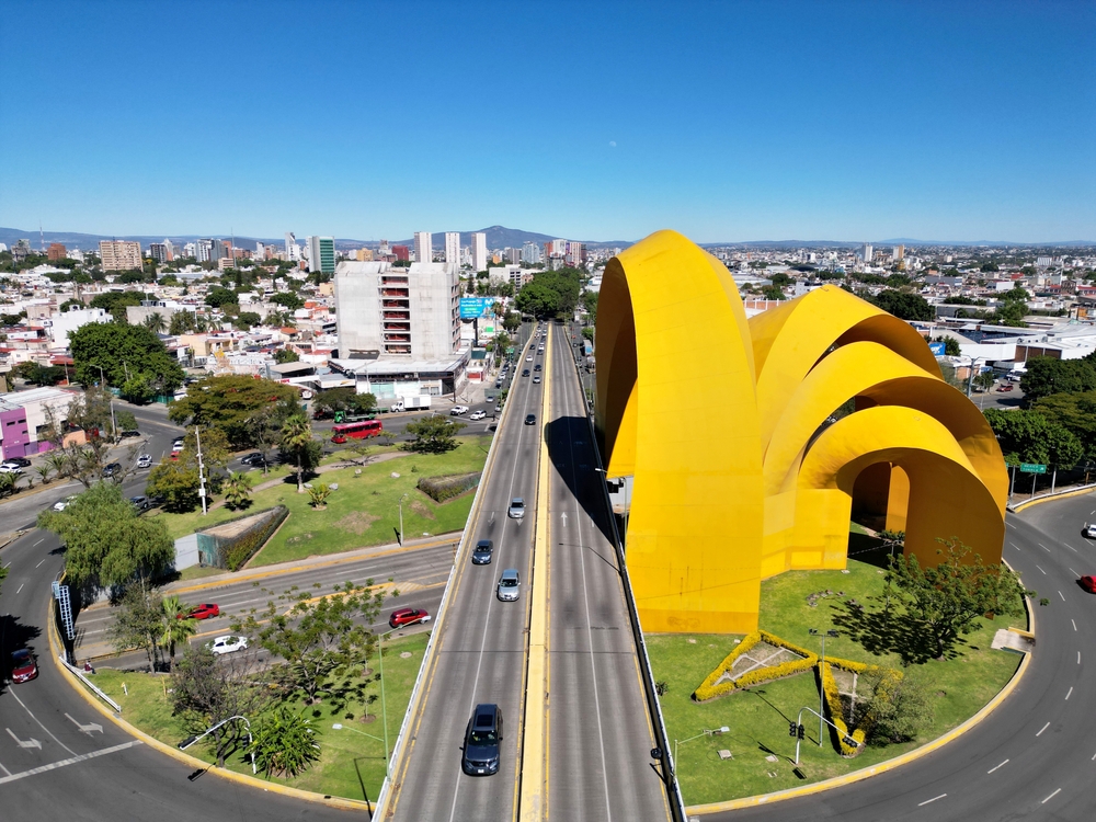 High-angle panoramic view of the Millennium Arches