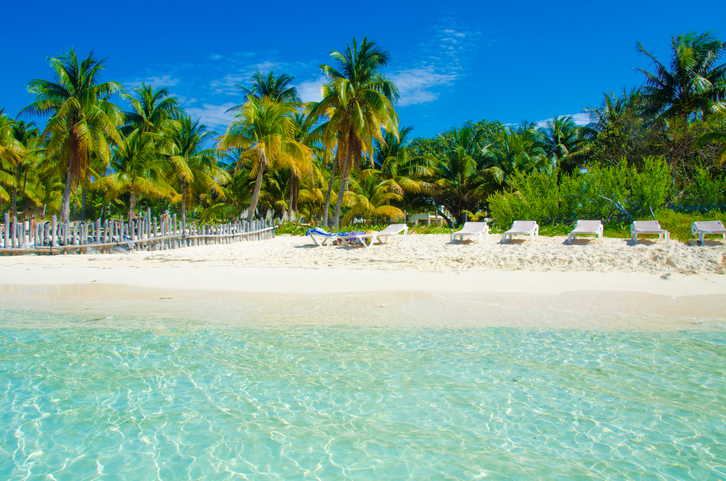 Panoramic view of the beachside in Isla Mujeres.
