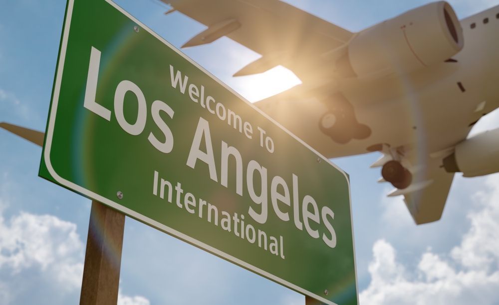 Cartel de bienvenida del Aeropuerto de Los Ángeles.