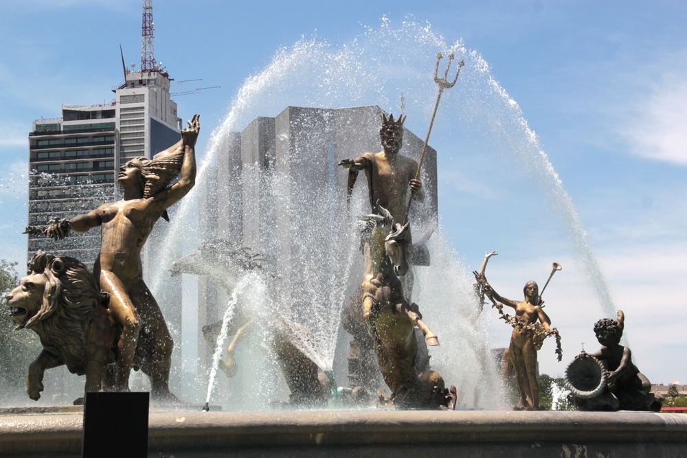 Neptune Fountain (Fuente de la Vida) one of the main landmarks of Monterrey.