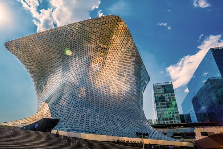 Museo de Soumaya visto desde arriba, en el centro de la CDMX.