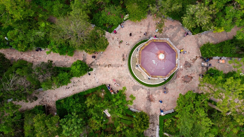 Aerial view of Jardin de San Marcon, in Aguascalientes