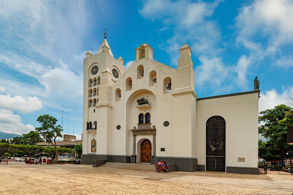 Frente de la Catedral de Tuxtla Gutierrez.