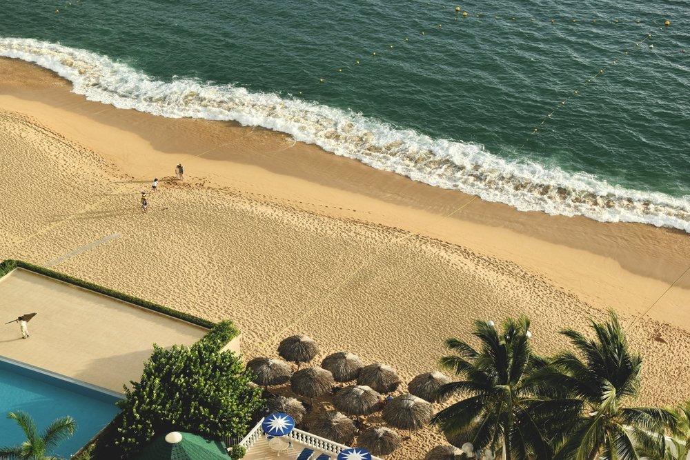Las costas de Acapulco vistas desde arriba.