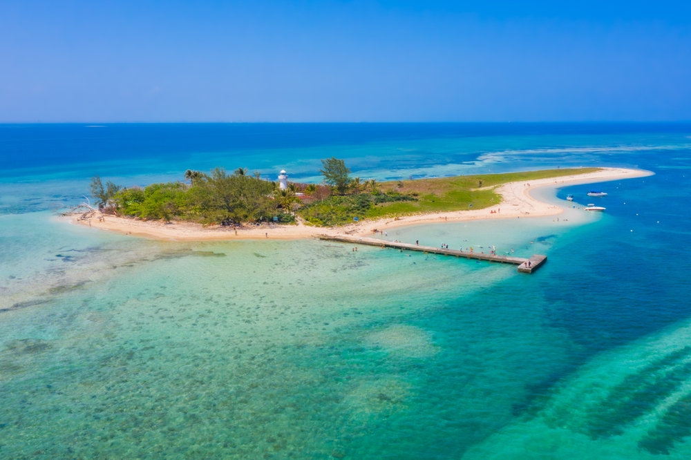 Vista aérea de la Isla de Enmedio, en Veracruz.