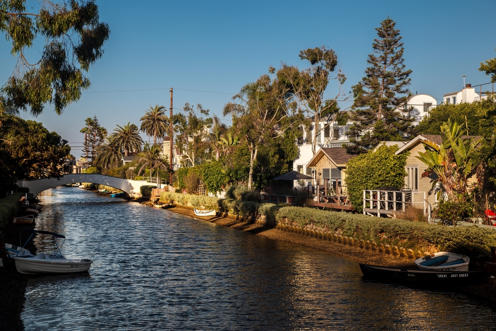 Canales y casas de lujo en Venice Beach.
