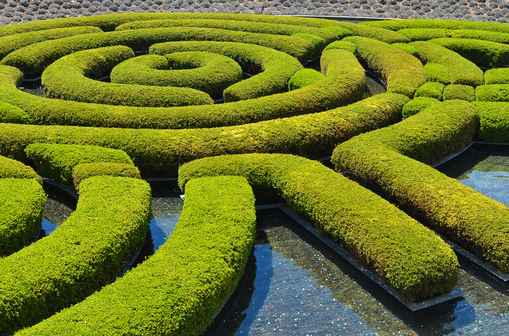 Laberinto jardín en Getty Center.