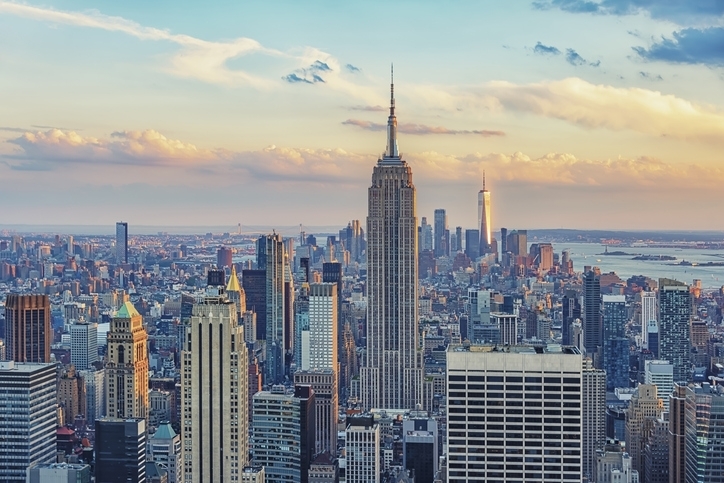 Vista aérea de la ciudad de Nueva York y sus rascacielos.