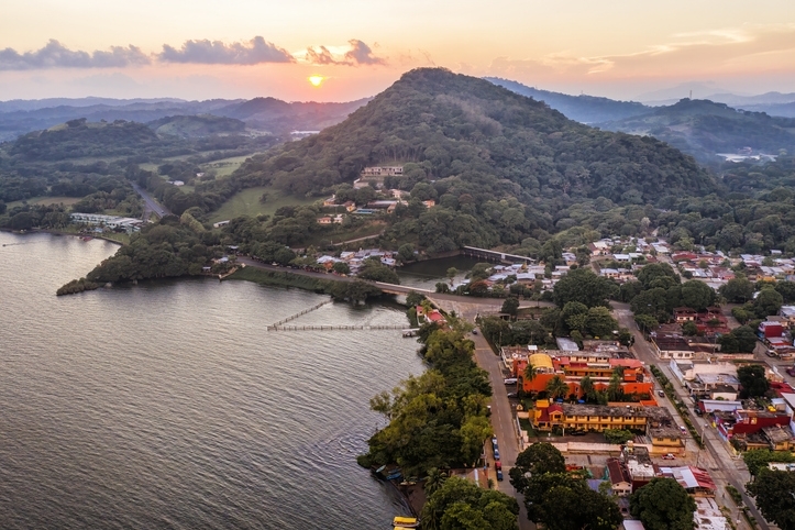 Vista aérea de Catemaco, Veracruz.
