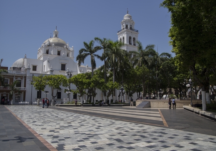 El Zócalo, ubicado en el centro de la ciudad.