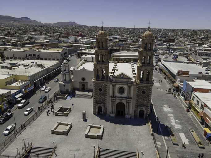 Drone view of Juarez Cathedral