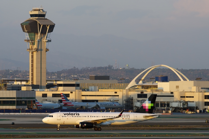 Volaris plane in LAX Airport.