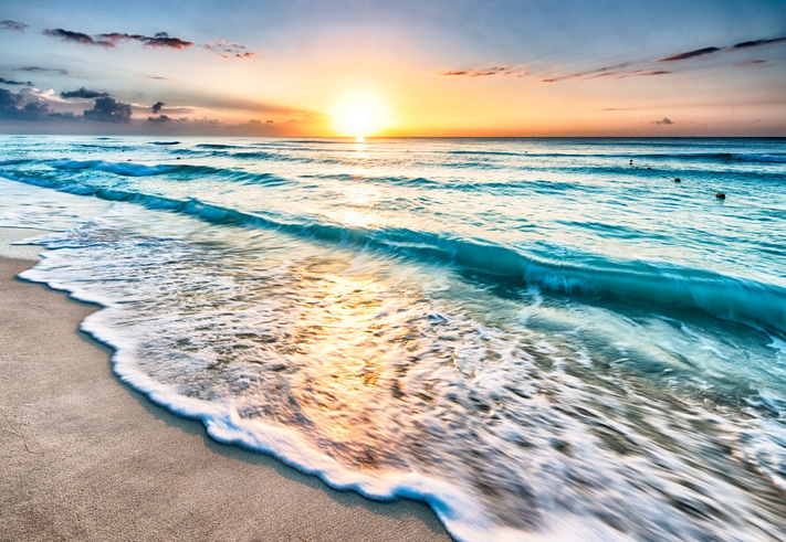 Sunrise at the beach in Cancun