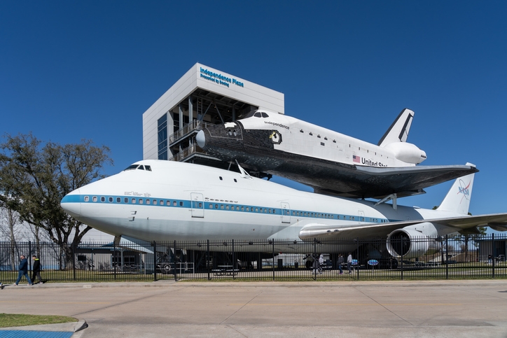 Réplica del transbordador espacial "Independence" en el Centro Espacial de Houston