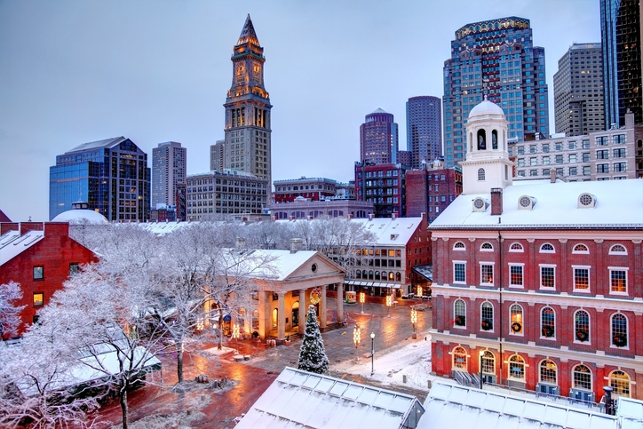 Invierno en la ciudad de Boston.